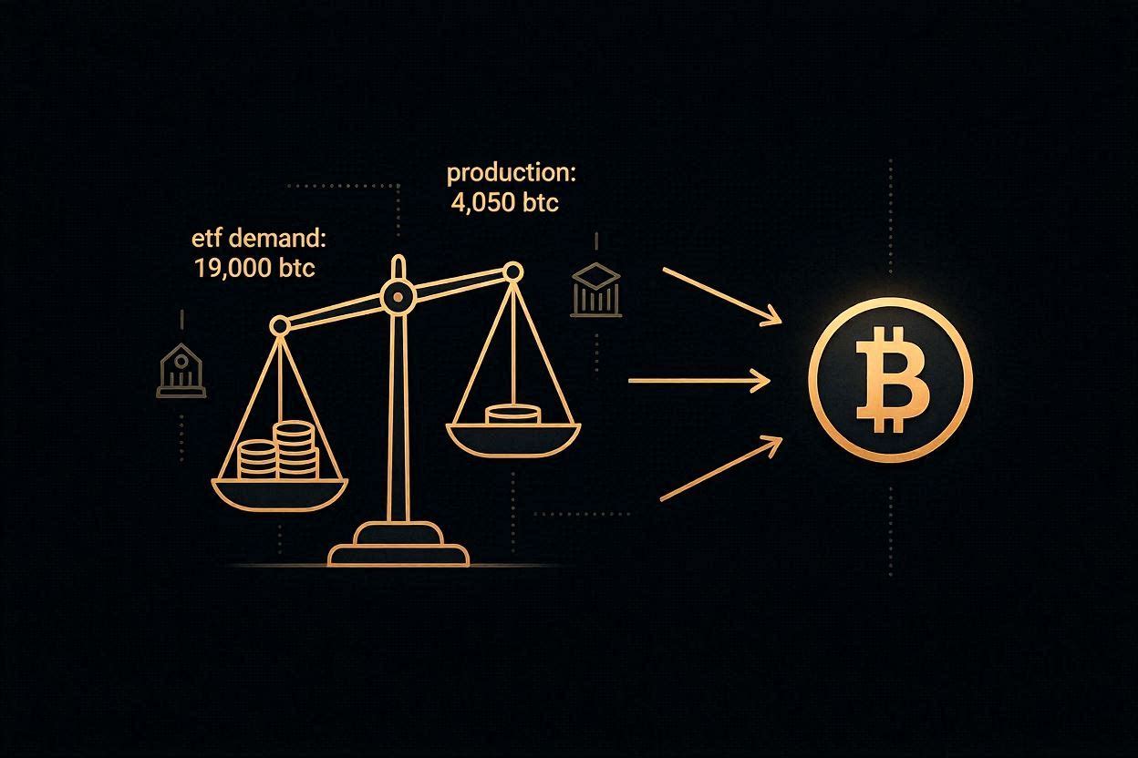 ETF Bitcoin afflussi domanda offerta bilancia supply crunch