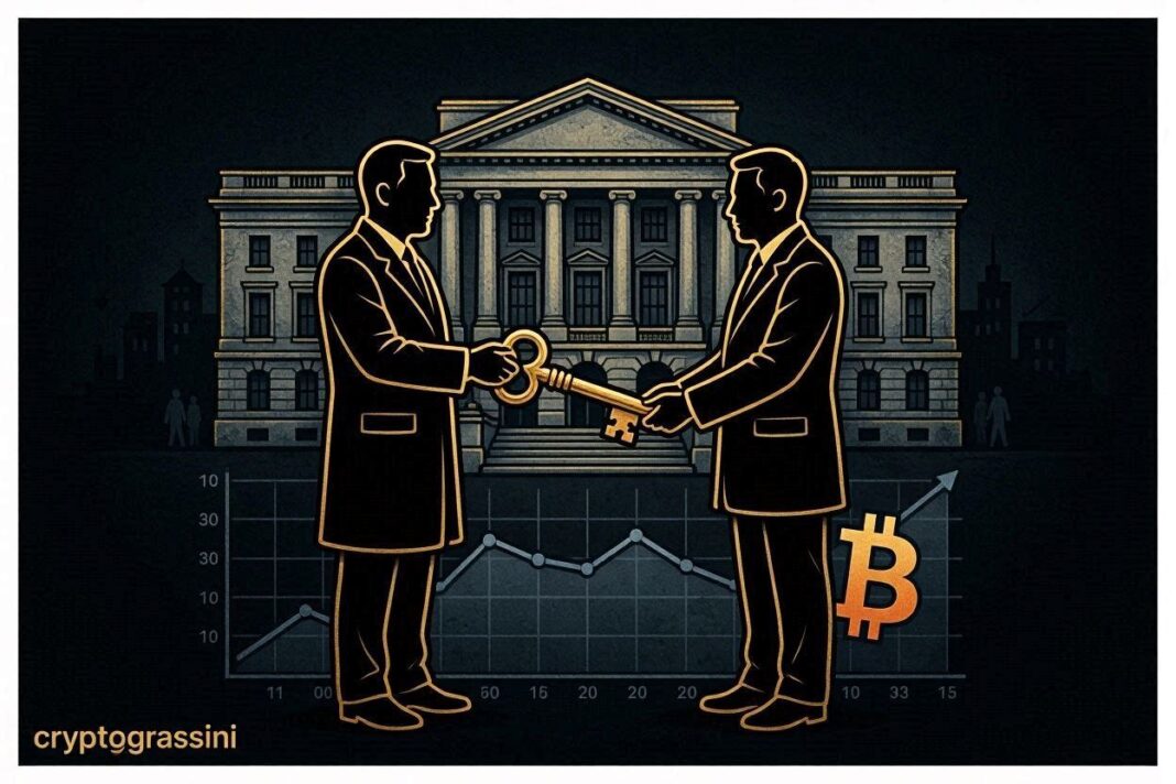 Kevin Warsh presidente Fed transizione Powell Bitcoin 2026