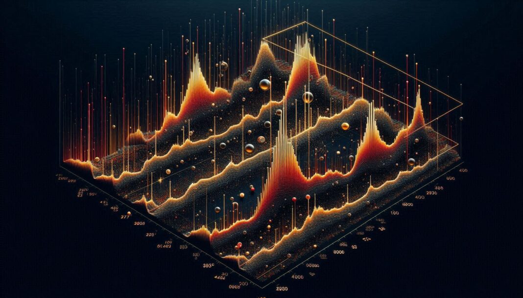 Bolle Bitcoin e legge di proporzione — grafico tridimensionale delle oscillazioni e crash storici