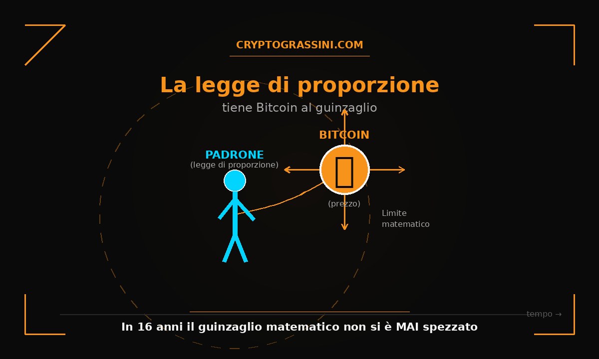 Bitcoin al guinzaglio della legge di proporzione: il padrone (modello matematico) limita gli allontanamenti — CryptoGrassini.com