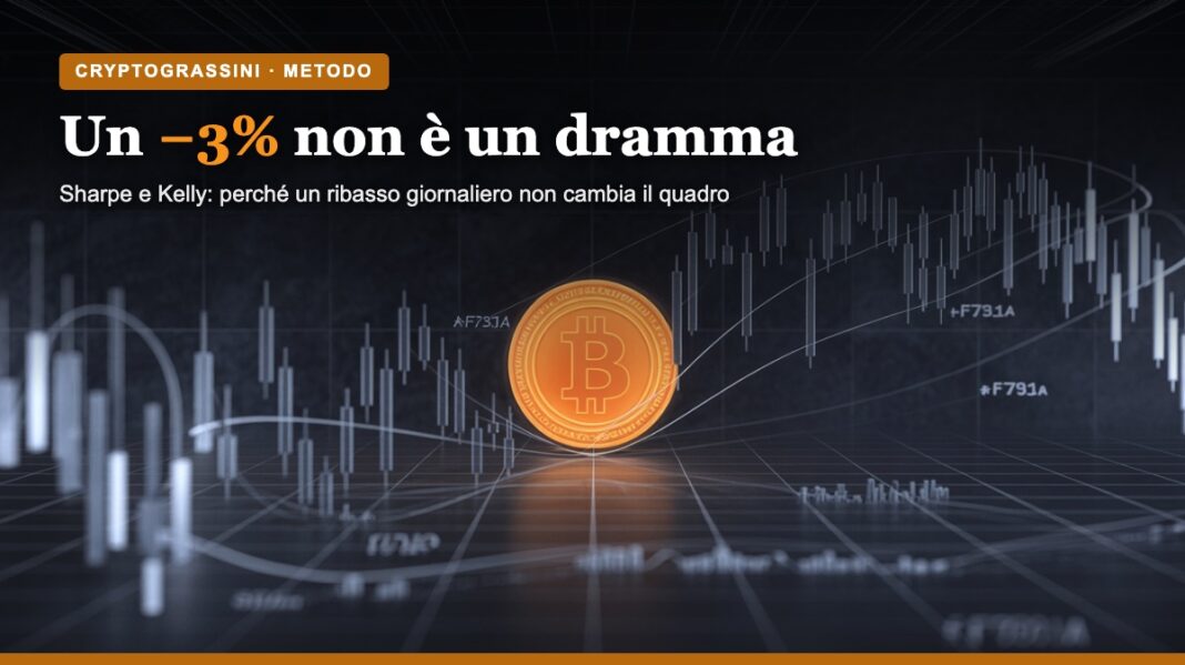 Sharpe e Kelly: perché un ribasso giornaliero di Bitcoin non cambia il quadro