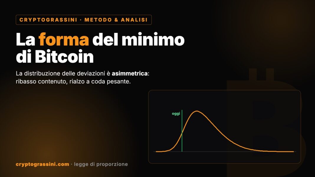 La forma del minimo di Bitcoin: distribuzione asimmetrica delle deviazioni