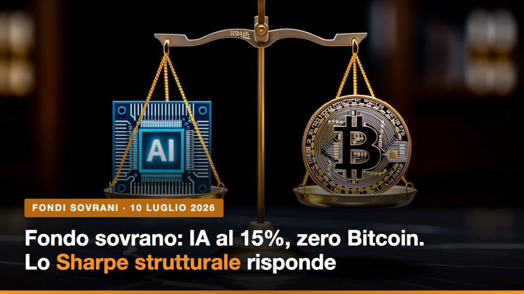 Fondo sovrano: bilancia con chip IA e moneta Bitcoin, lo Sharpe strutturale a confronto