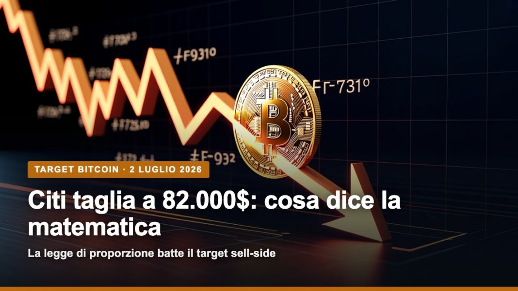 Target di Bitcoin: freccia in calo e legge di proporzione